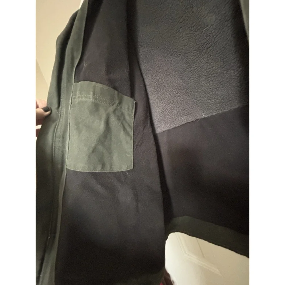 Carhartt Green Jacket Sherpa Lined RN 14806 Zips 5 Pockets Pre-owned Banded Slvs
